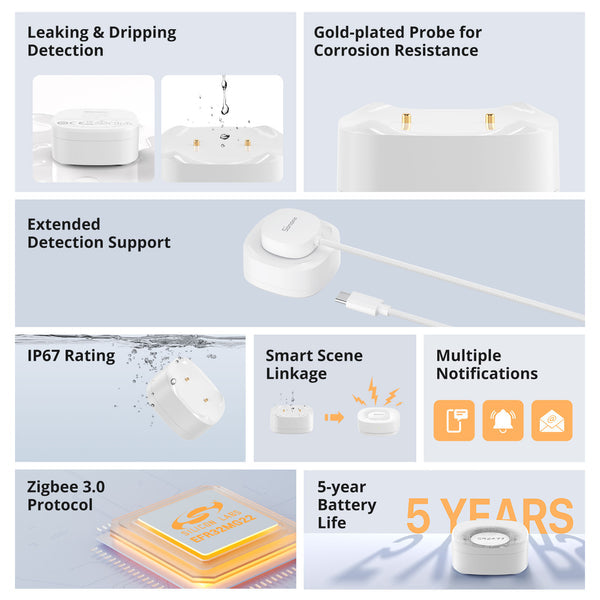 حساس تسرب المياه بتقنية Zigbee حساس تسرب المياه بتقنية Zigbee