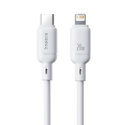 كابل باسوس سيلكي (Baseus Silky Series) للشحن السريع - من USB-C إلى iPhone - قوة 20 واط - ملمس سيليكون ناعم - مقاوم للتشابك - طول 1 متر