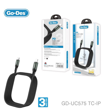 كابل Type-C إلى Lightning PD بطول 3 متر و 20 واط GD-UC575