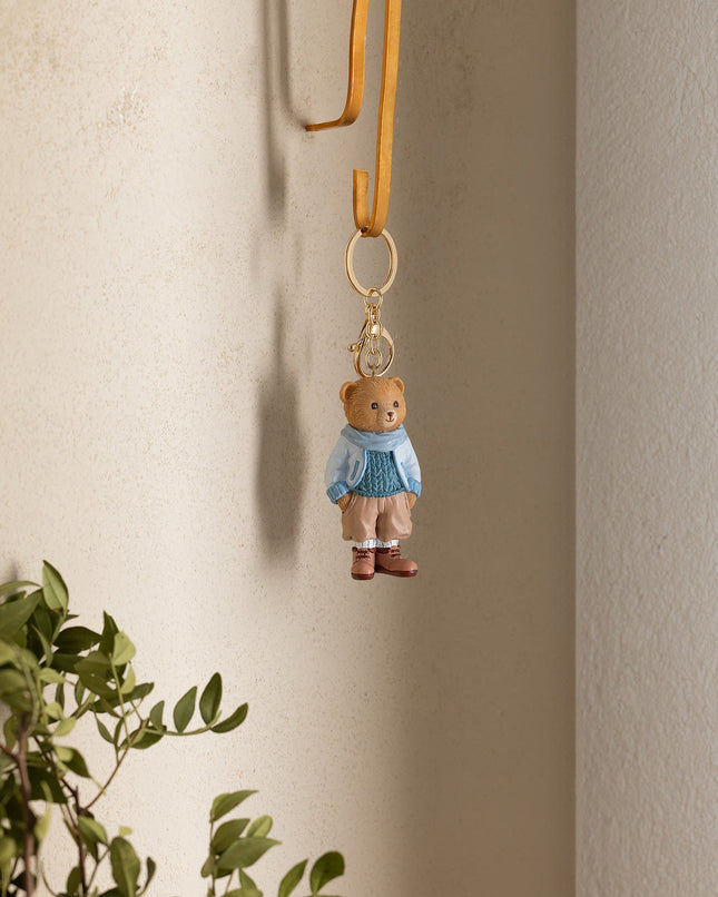 Voir Bear Keychain Beige Blue - Cute Accessory