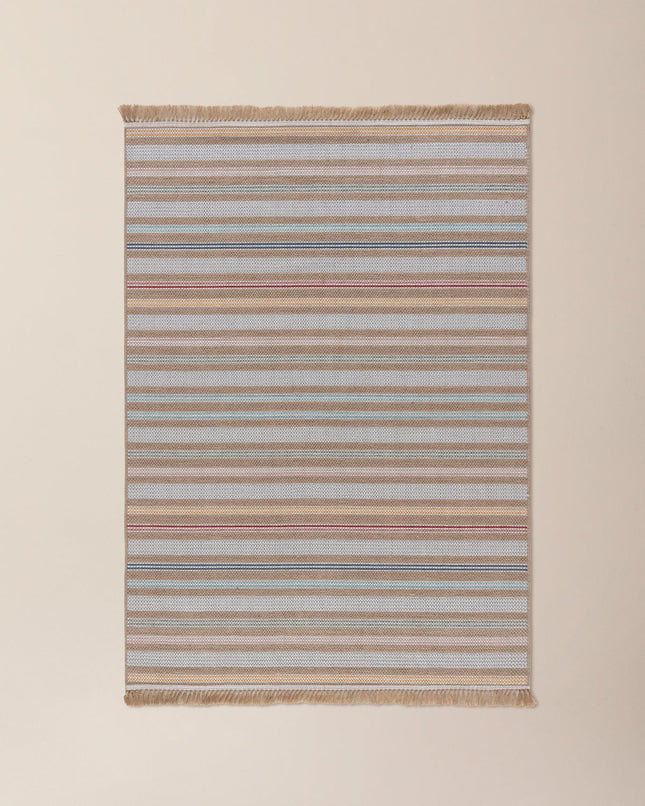 Laila Beige and Blue Modern Carpet for Living Room