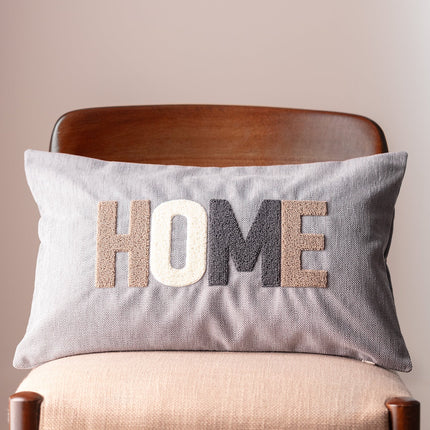 Semons Gray Cotton Pillow Cover – Soft Textured Design