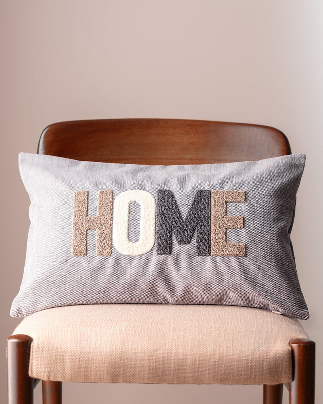 Semons Gray Cotton Pillow Cover – Soft Textured Design