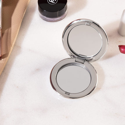 Celeste Mini Mirror Silver with Golden Frame Detail