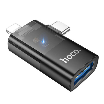 Hoco UA36E 2-in-1 OTG Adapter Lightning/USB-C to USB-A