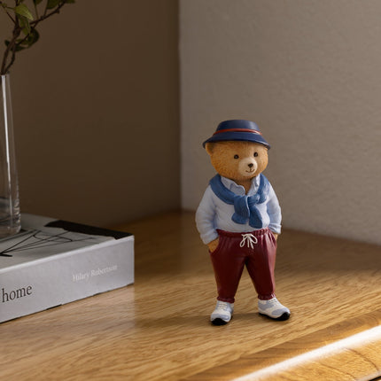 Benoit Bear Figurine Navy & Beige Decorative Ornament