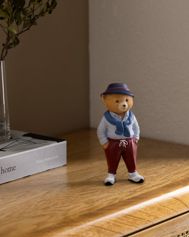 Benoit Bear Figurine Navy & Beige Decorative Ornament