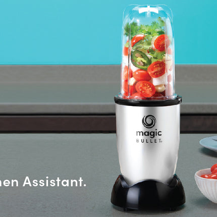 MB4-0612 nutribullet Magic Bullet, Multi-Function High-Speed Blender, Black/Silver, 4 Piece Set, MB4-0612