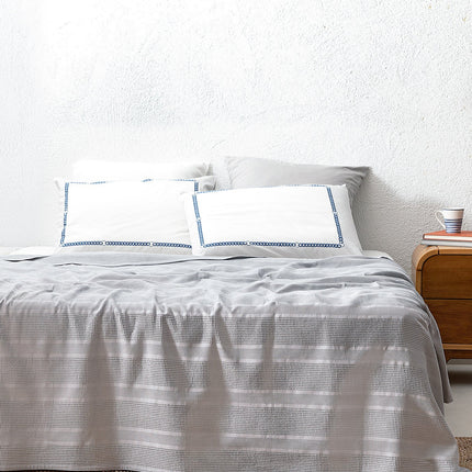 Mathilda King Size Gray Pique Coverlet Set with Pillows