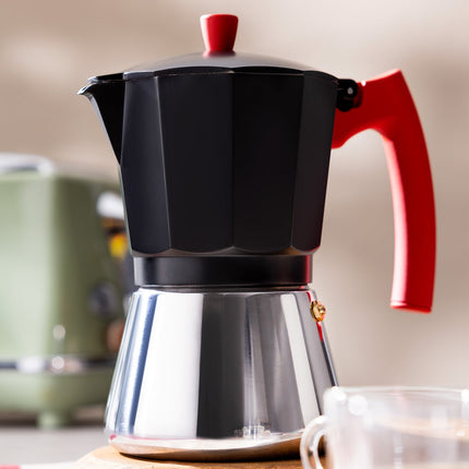 Carla Moka Pot Black 450ml - Italian Coffee Maker