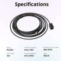 RL560 SONOFF RL560 5M Sensor Extension Cable for RJ9 4P4C Sensor
