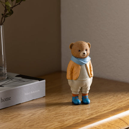 Paddington Bear Figurine Salmon Blue Home Décor