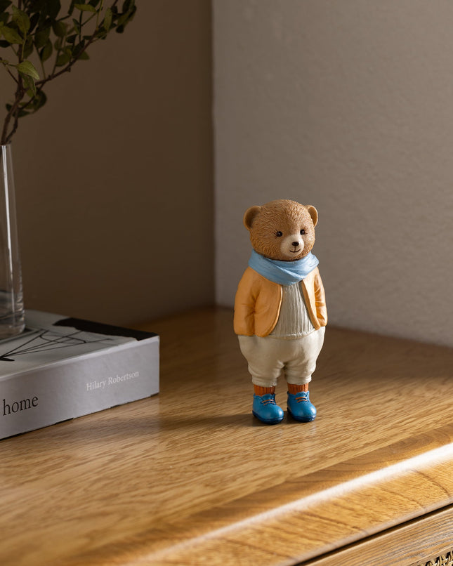 Paddington Bear Figurine Salmon Blue Home Décor