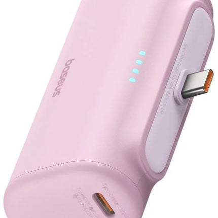 Baseus Compact Series Portable Power Bank - 5,000mAh Capacity - 20W Power Delivery (PD) - Built-in Type-C Connector - Pocket-Sized Travel Design - Foldable Kickstand