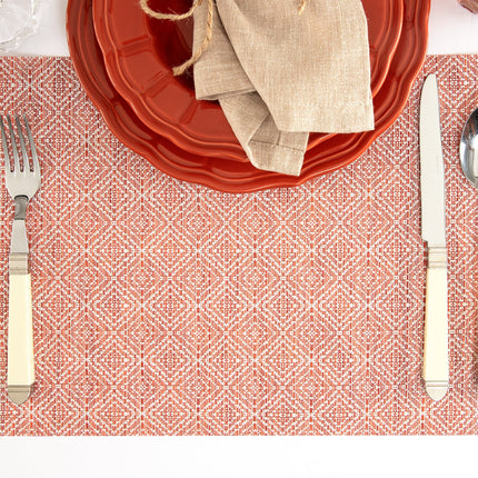 Arabelle Red Placemats Set of 4 - Modern Table Protection