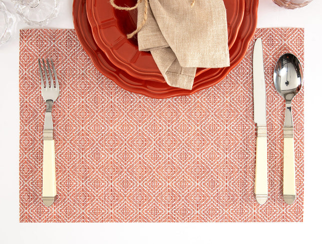 Arabelle Red Placemats Set of 4 - Modern Table Protection
