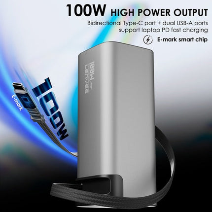 بنك طاقة (باور بانك) لينييس (Lenyes) موديل PX2001D شحن فائق السرعة بقدرة 100 واط - سعة 20000 مللي أمبير - شاشة رقمية - يدعم شحن اللاب توب والهواتف الذكية - لون أسود