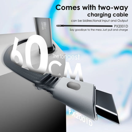 بنك طاقة (باور بانك) لينييس (Lenyes) موديل PX2001D شحن فائق السرعة بقدرة 100 واط - سعة 20000 مللي أمبير - شاشة رقمية - يدعم شحن اللاب توب والهواتف الذكية - لون أسود