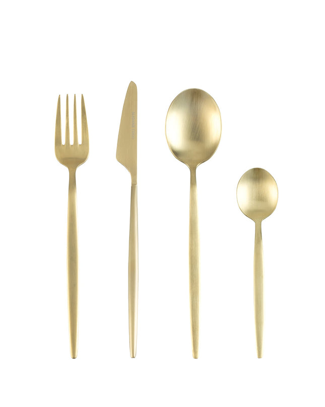 Freya 24 Piece Gold Cutlery Set for 6 People