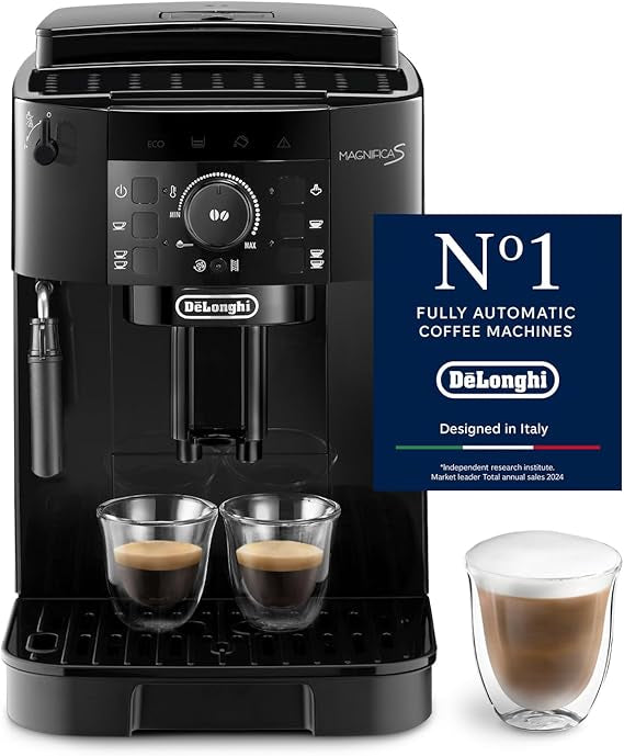 ماكينة القهوة Delonghi Magnifica S الأوتوماتيكية بالكامل لتحضير القهوة من الحبوب إلى الكوب، بأكثر من 5 وظائف ماكينة القهوة Delonghi Magnifica S الأوتوماتيكية بالكامل لتحضير القهوة من الحبوب إلى الكوب، بأكثر من 5 وظائف