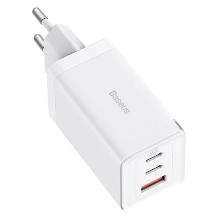 Baseus GaN5 Pro 65W Fast Wall Charger - 3-Port Desktop Charging Station - 2x USB-C PD Ports - 1x USB-A Port - GaN5 Technology - BPS II Intelligence - Includes 100W USB-C to USB-C Cable