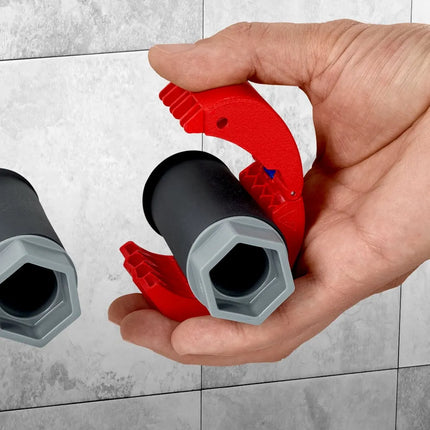 Knipex Pipe Cutter for Plastic Pipes and Sealing Sleeves 72mm | 90 22 10 BK