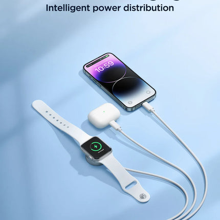 JOYROOM 3-in-1 iP Watch Magnetic Charger with Dual Lightning Cable | S-IW007