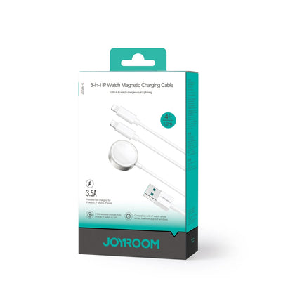 JOYROOM 3-in-1 iP Watch Magnetic Charger with Dual Lightning Cable | S-IW007