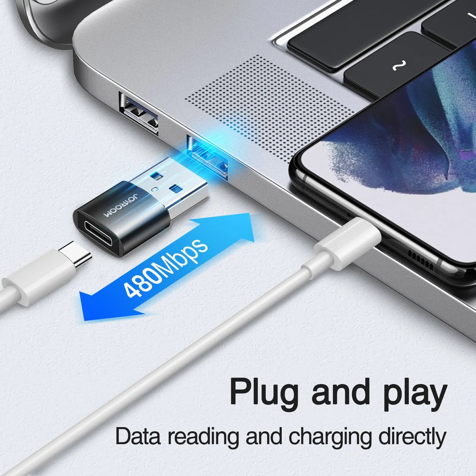 ادابتر من USB (ذكر) إلى Type-C (أنثى) جوي روم | S-H152 ادابتر من USB (ذكر) إلى Type-C (أنثى) جوي روم | S-H152