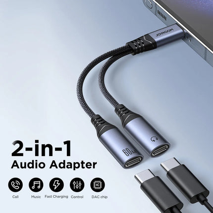 ادابتر صوتي 2 في 1 من Type-C إلى Type-C مزدوج - سلسلة Audio Transfer جوي روم | SY-C03
