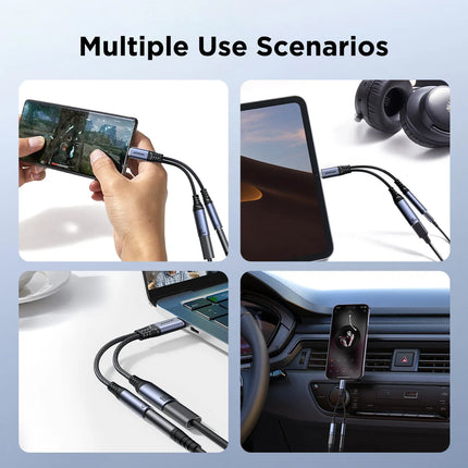 JOYROOM Audio-Transfer Series 2-in-1 Audio Adapter (Type-C to 3.5mm + Type-C) | SY-C02
