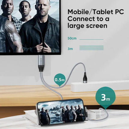 كابل تحويل لايتنينغ إلى HDMI بدقة 4K بطول 3 متر جوي روم | SY-35L1