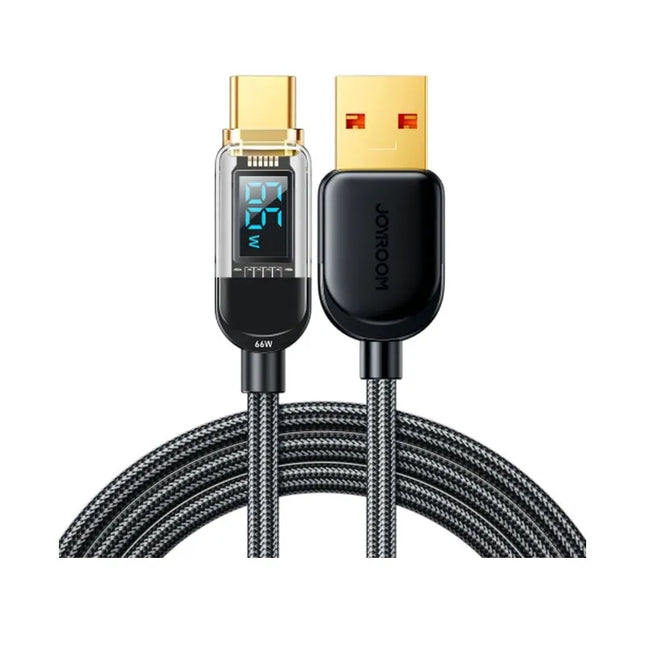 كابل شحن سريع 66 واط بشاشة رقمية لنقل البيانات USB-C بطول 1.2 متر جوي روم | S-AC066A4