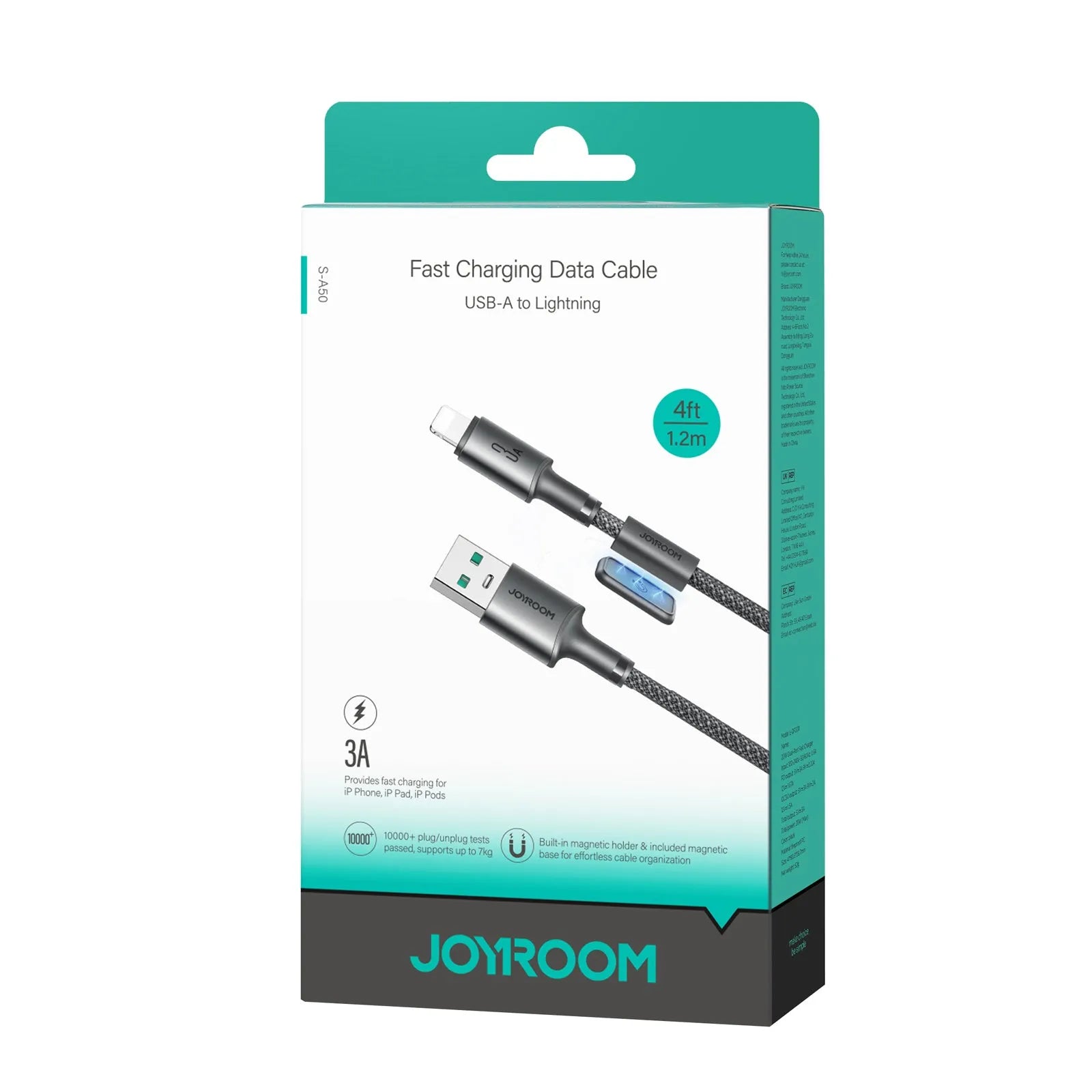 كابل البيانات السريع 3 امبير من USB-A إلى Lightning جوي روم | S-A50 كابل البيانات السريع 3 امبير من USB-A إلى Lightning جوي روم | S-A50