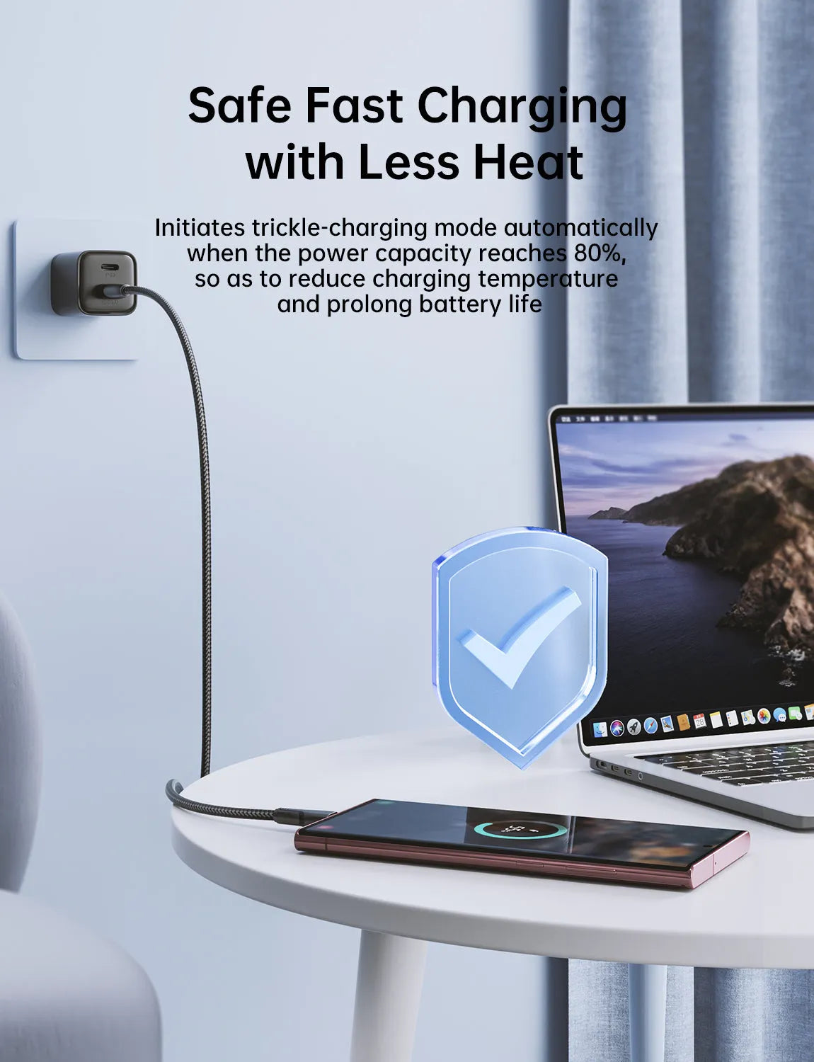 كابل بيانات وشحن سريع 3 أمبير تايب C بطول 1.2 متر جوي روم | S-UC027A11 كابل بيانات وشحن سريع 3 أمبير تايب C بطول 1.2 متر جوي روم | S-UC027A11