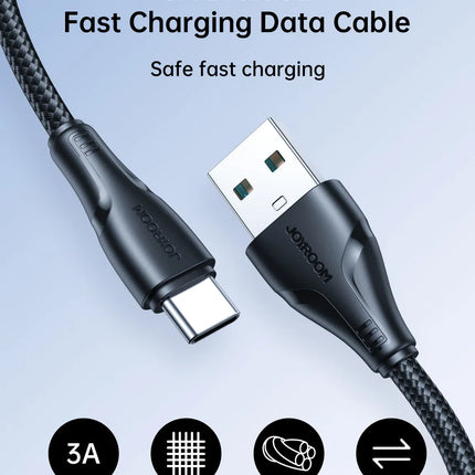 كابل بيانات وشحن سريع 3 أمبير تايب C بطول 3 متر جوي روم | S-UC027A11
