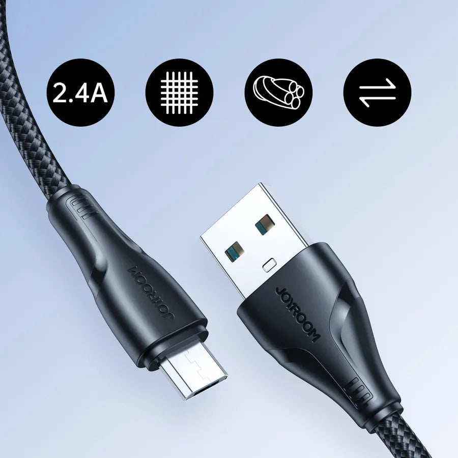 JOYROOM 2.4A USB-A to Micro USB Fast Charging Data Cable 2m | S-UM018A11 JOYROOM 2.4A USB-A to Micro USB Fast Charging Data Cable 2m | S-UM018A11