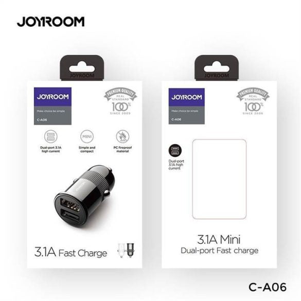 Dual USB Car Charger with Type-C Cable Dual USB Car Charger with Type-C Cable