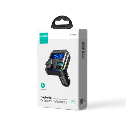 48W Dual-Mic Car Wireless FM Transmitter