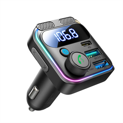 48W Dual-Mic Car Wireless FM Transmitter