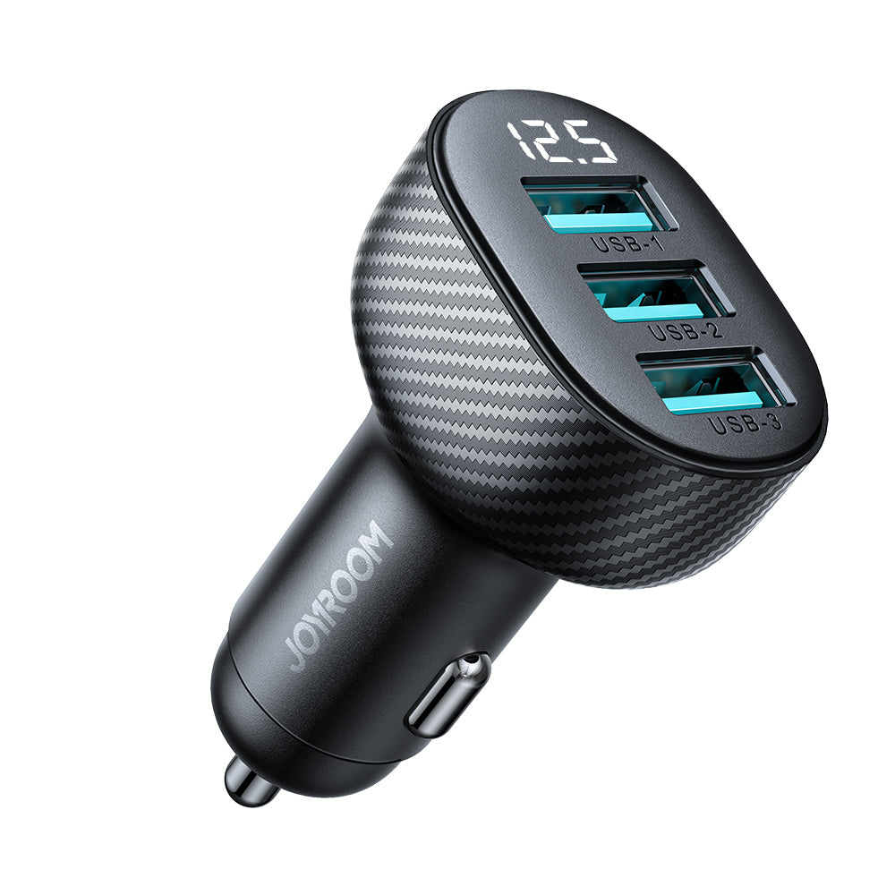 شاحن سيارة بشاشة رقمية 3.4 أمبير 3 منافذ USB شاحن سيارة بشاشة رقمية 3.4 أمبير 3 منافذ USB