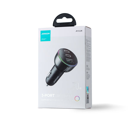 شاحن سيارة 70 وات بثلاثة منافذ (2PD + 1USB)
