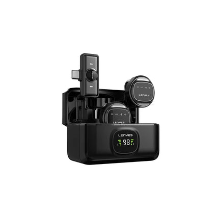 Lenyes LM204-TC Wireless Lavalier Microphone with Type-C Receiver, Intelligent Noise Cancellation & Dual Microphones for Interviews & Vlogging