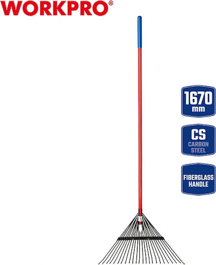 WORKPRO Garden Leaf Rake with Fiberglass Long