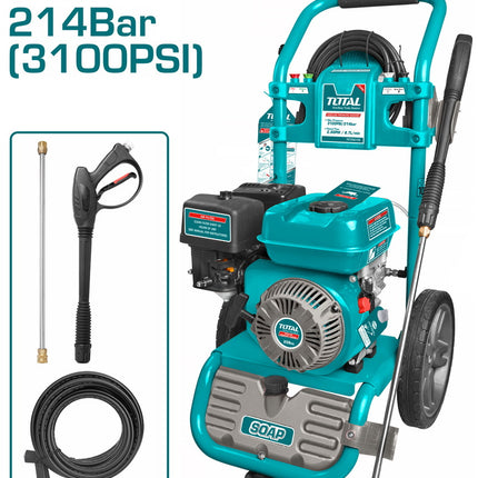 Total TGT250105 Gasoline Pressure Washer – 214 Bar, 6HP