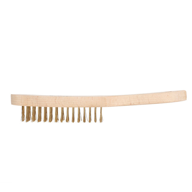 WORKPRO Copper-Coated Wire Brush with Wooden Handle, 4x15