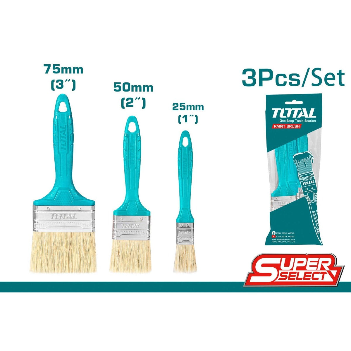 TOTAL 3pcs Paint Brush Set TOTAL 3pcs Paint Brush Set