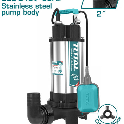 Total TWP7150026 Submersible Pump 1500W – 15M Head, 133L/min