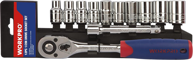 WORKPRO 12PC 1/2" Drive Socket Set