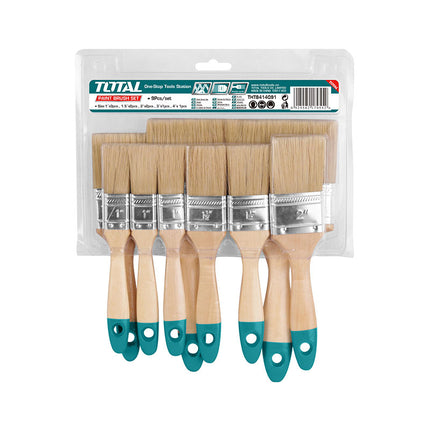 Total 9pcs Paint Brush Set with Wooden Handle